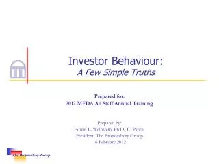 Investor Behaviour: A Few Simple Truths