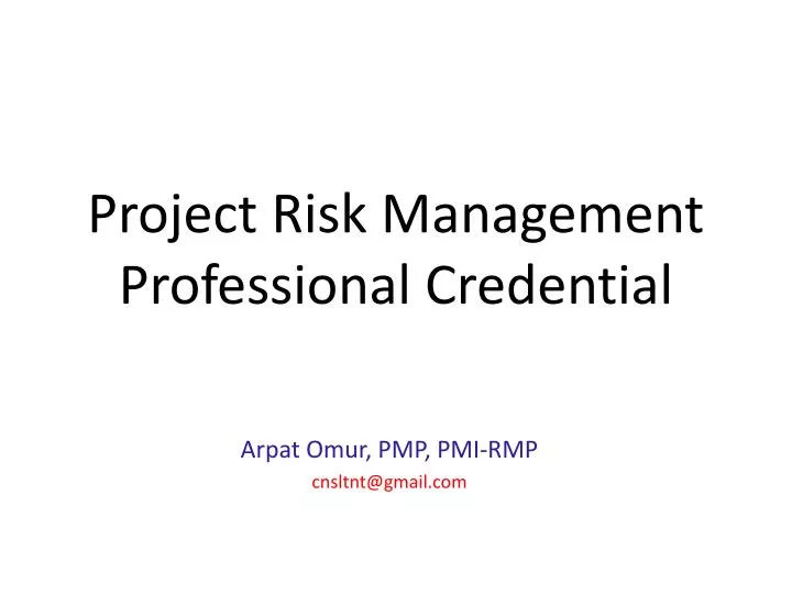 project risk management professional credential