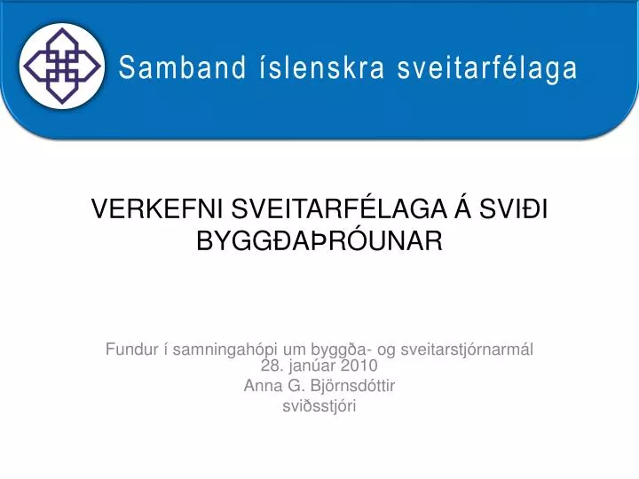 verkefni sveitarf laga svi i bygg a r unar