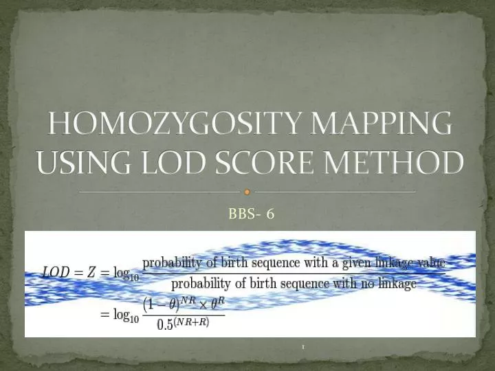 homozygosity mapping using lod score method