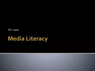 Media Literacy