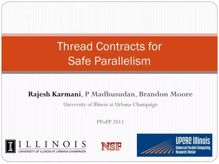 thread contracts for safe parallelism