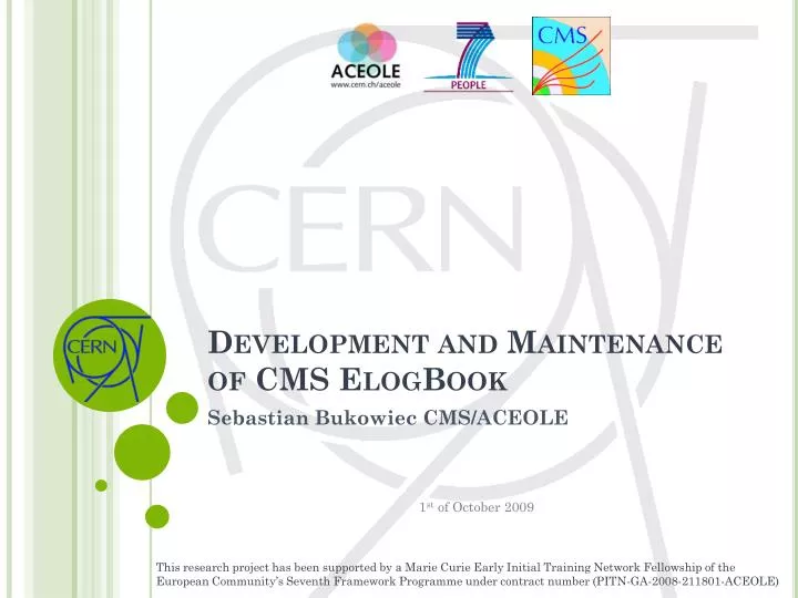 development and maintenance of cms elogbook
