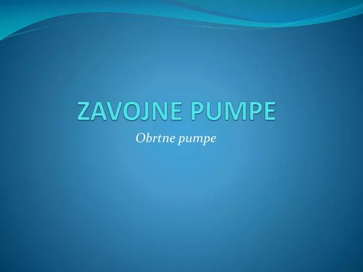 zavojne pumpe