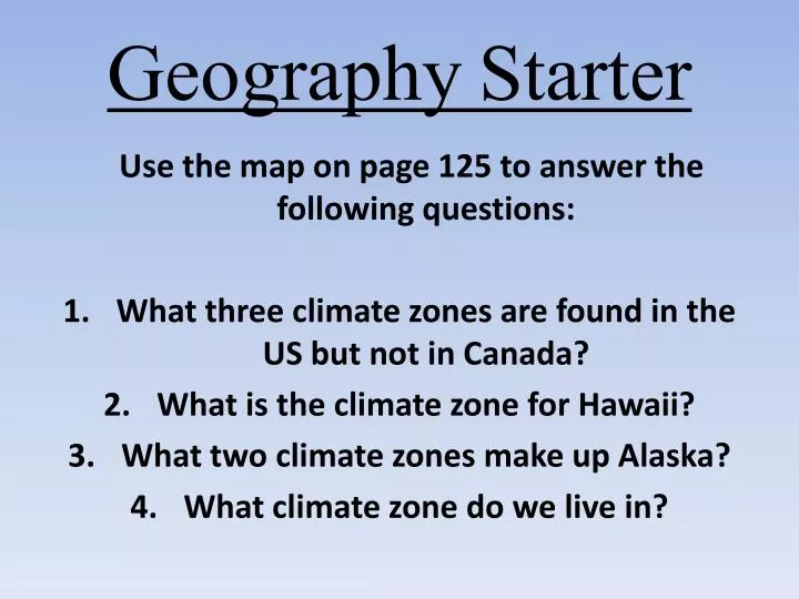 geography starter