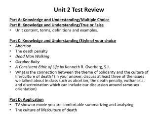 Unit 2 Test Review