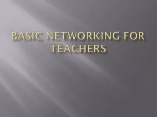basic networking for teachers