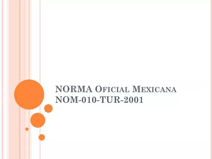 norma oficial mexicana nom 010 tur 2001