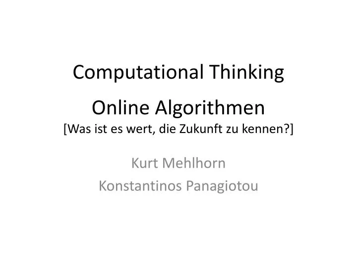 computational thinking online algorithmen was ist es wert die zukunft z u kennen