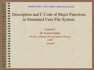 Description and C Code of Major Functions in Simulated Unix File System.