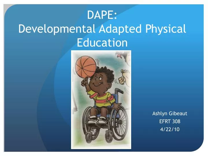 dape developmental adapted physical education