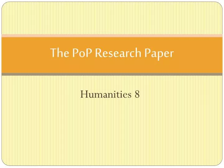 the pop research paper