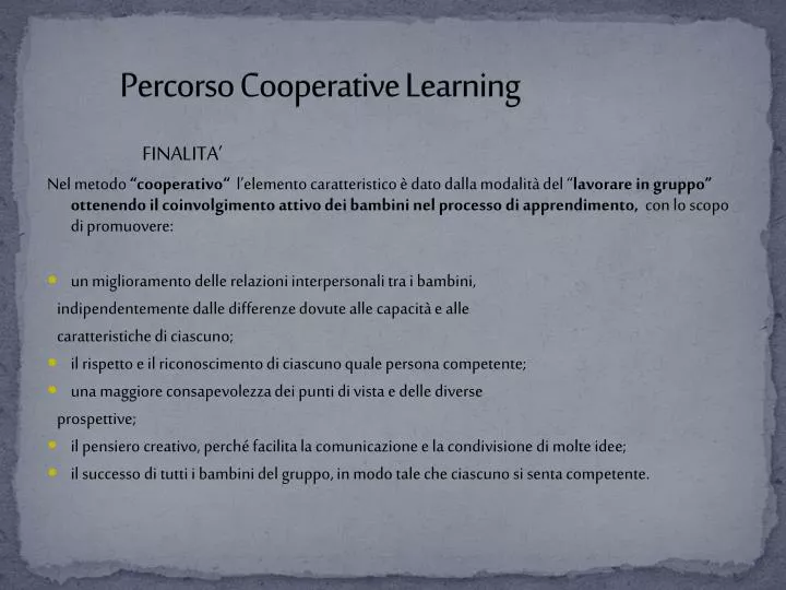 percorso cooperative learning