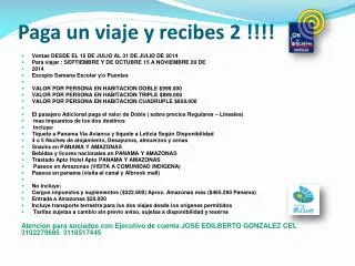 paga un viaje y recibes 2