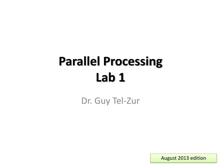 parallel processing lab 1