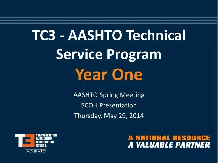 tc3 aashto technical service program year one