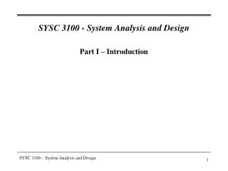 SYSC 3100 - System Analysis and Design