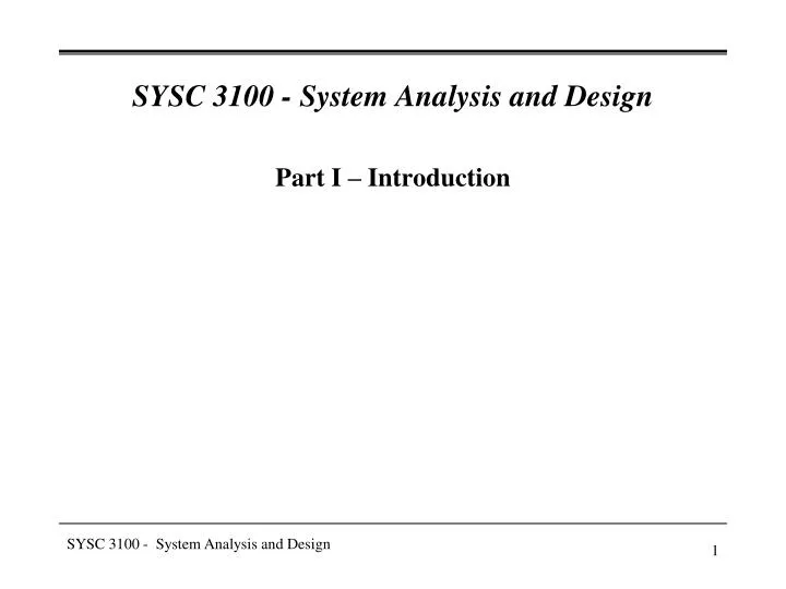 sysc 3100 system analysis and design