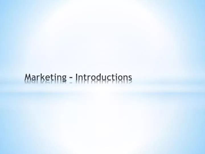 marketing introductions