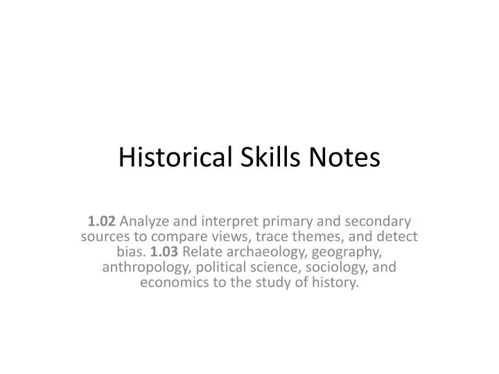historical skills notes