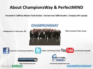 About ChampionsWay &amp; PerfectMIND