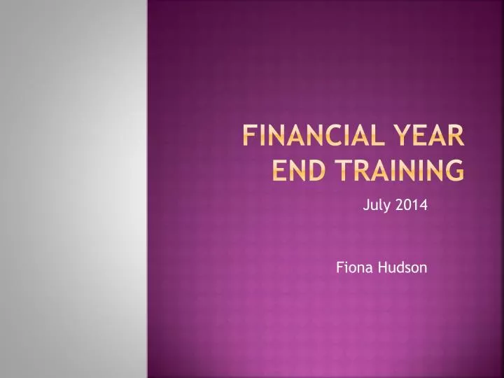 financial year end training