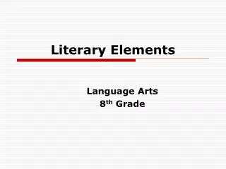 Literary Elements