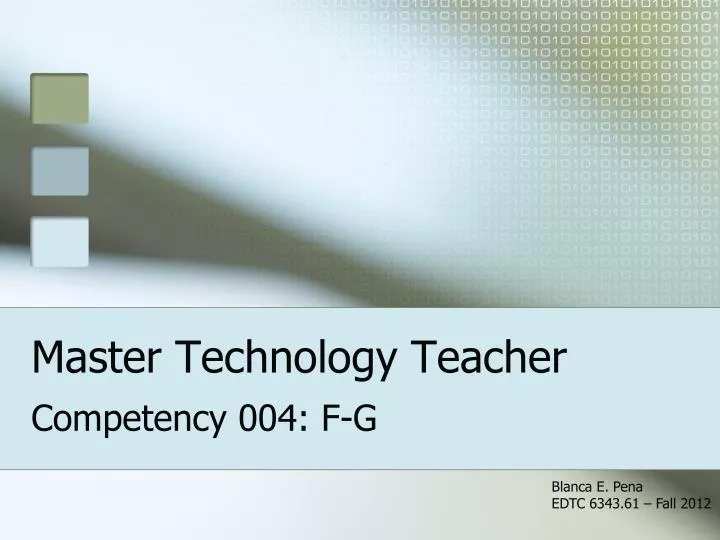 master technology teacher