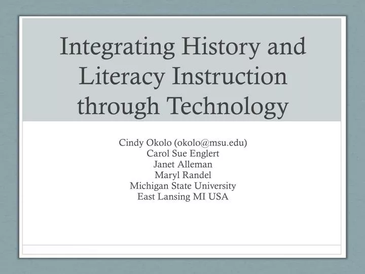 integrating history and literacy instruction through technology