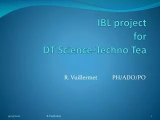 IBL project for DT Science-Techno Tea