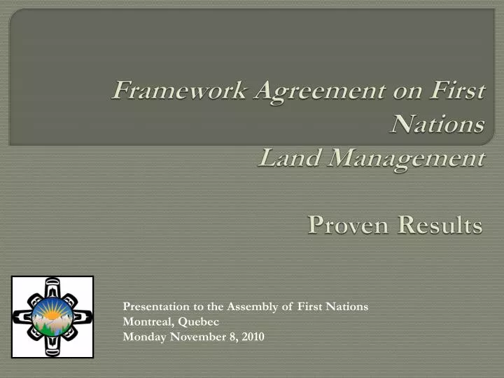 framework agreement on first nations land management proven results