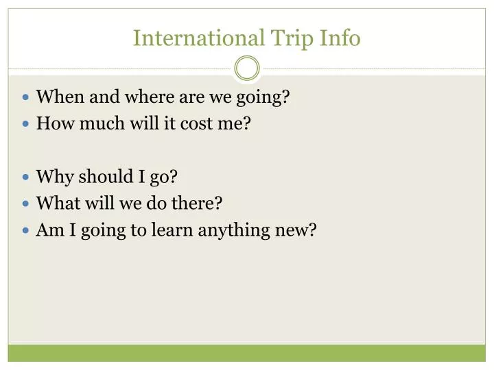 international trip info
