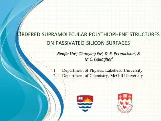 Ordered supramolecular polythiophene structures on passivated silicon surfaces