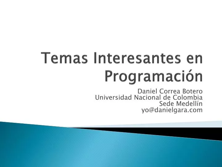 temas interesantes en programaci n