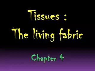 Tissues : The living fabric Chapter 4