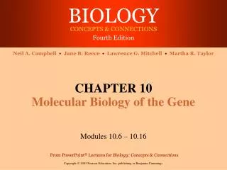 CHAPTER 10 Molecular Biology of the Gene