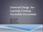 Universal Design for Learning: Creating Accessible Documents - slide 1