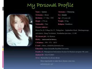 My Personal Profile