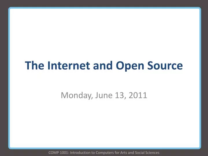the internet and open source
