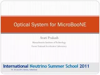 Optical System for MicroBooNE