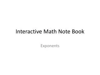 Interactive Math Note Book