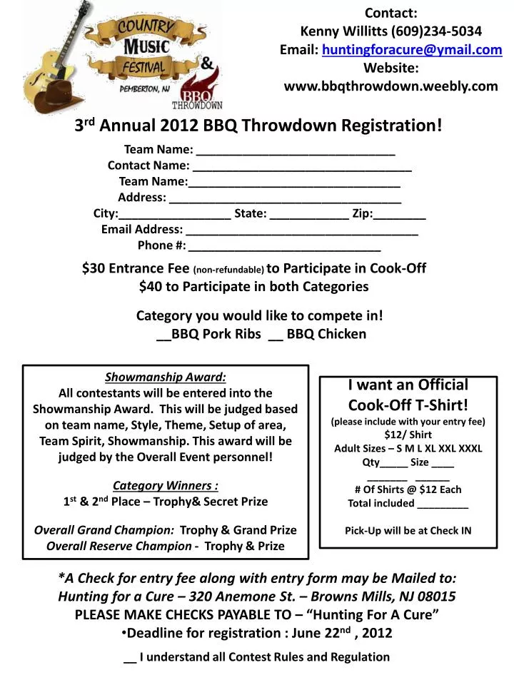 3 rd annual 2012 bbq throwdown registration