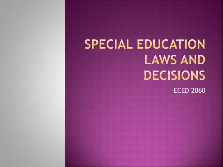 special education laws and decisions