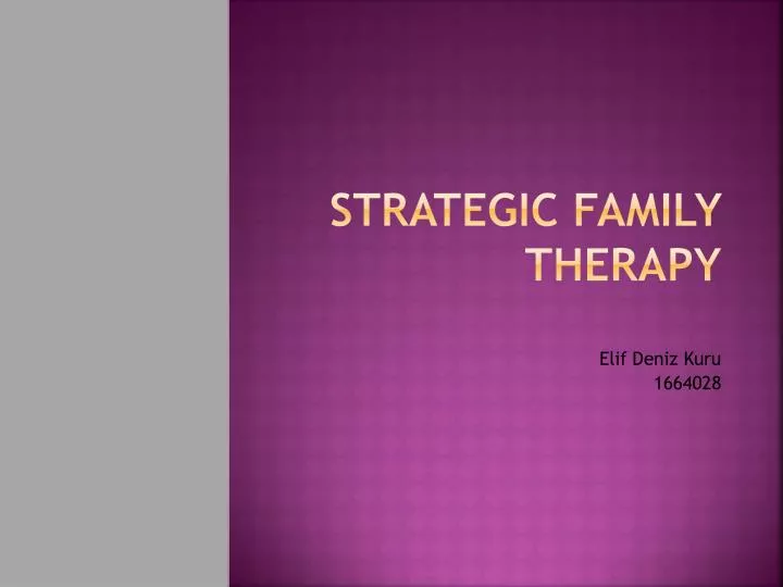 strategic family therapy