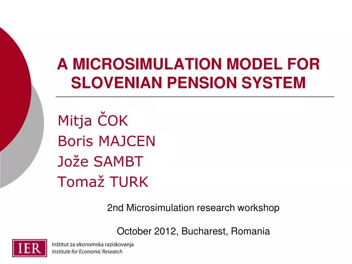 a microsimulation model for slovenian pension system