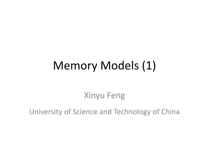 memory models 1