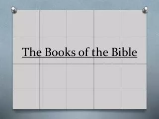 The Books of the Bible