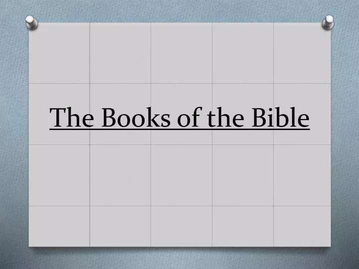 the books of the bible