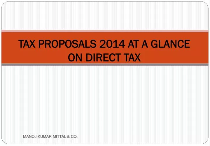 tax proposals 2014 at a glance on direct tax