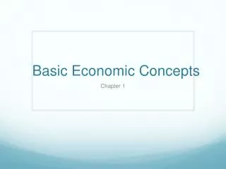 basic economic concepts